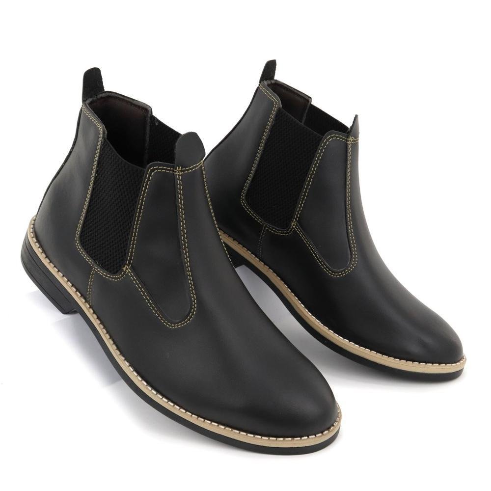 Bota Chelsea Masculina Confortável Preto 2