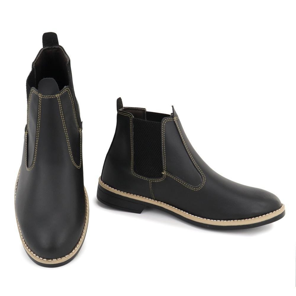 Bota Chelsea Masculina Confortável Preto 3