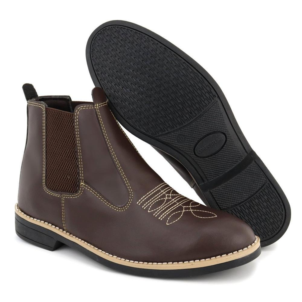 Bota Masculina Chelsea Casual Marrom 6