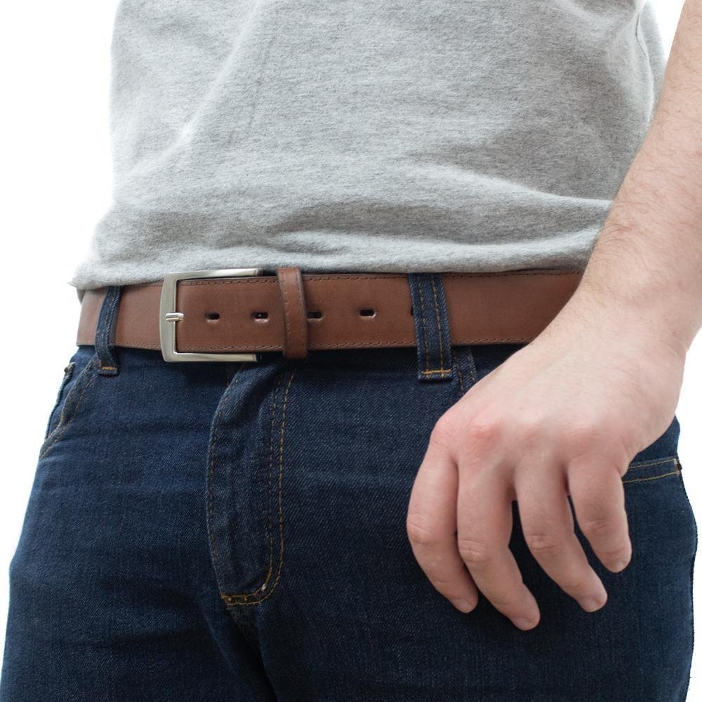 Cinto Masculino Couro Moderno Marrom 4