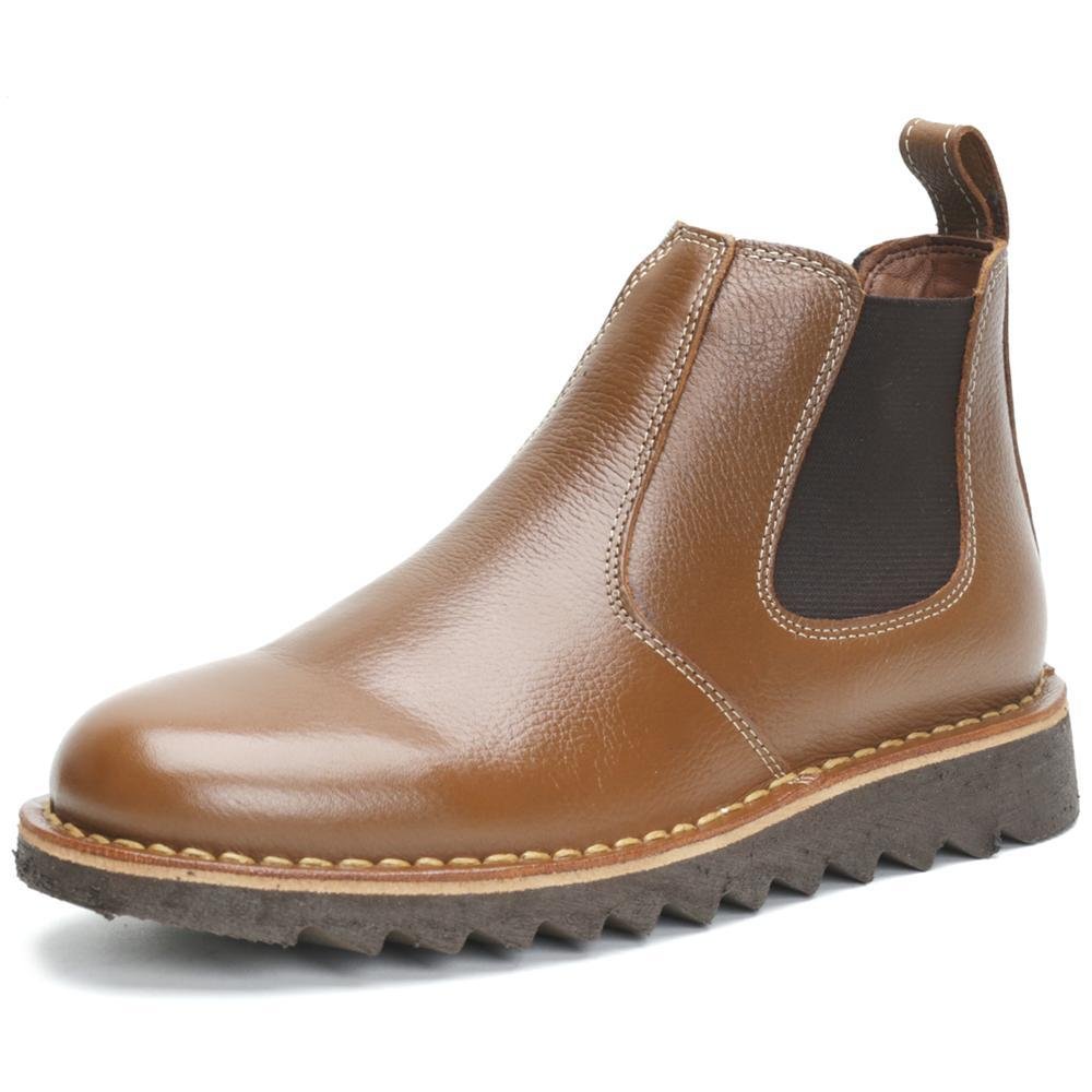 Bota Chelsea Masculina Couro Confortável Marrom 3