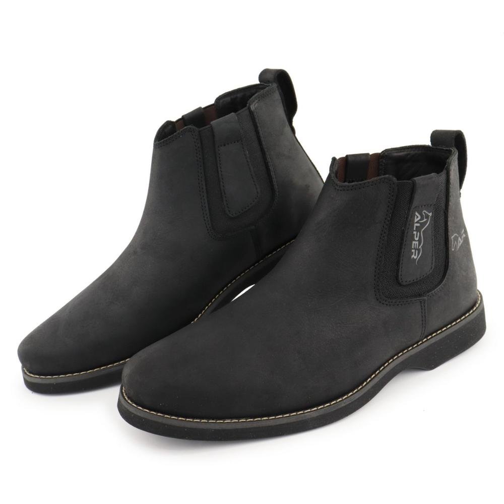 Bota Chelsea Masculina Solado em Borracha Confortável Preto 5