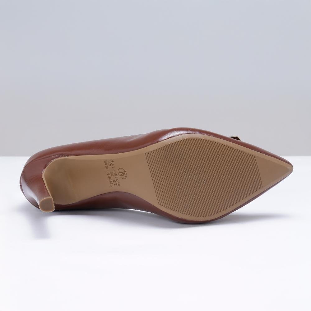 Sapato Feminino Scarpin Elegante Confortável Marrom 6