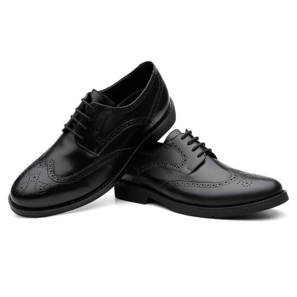 Sapato Masculino Derby Couro Brogue Solado Blaqueado Preto 3