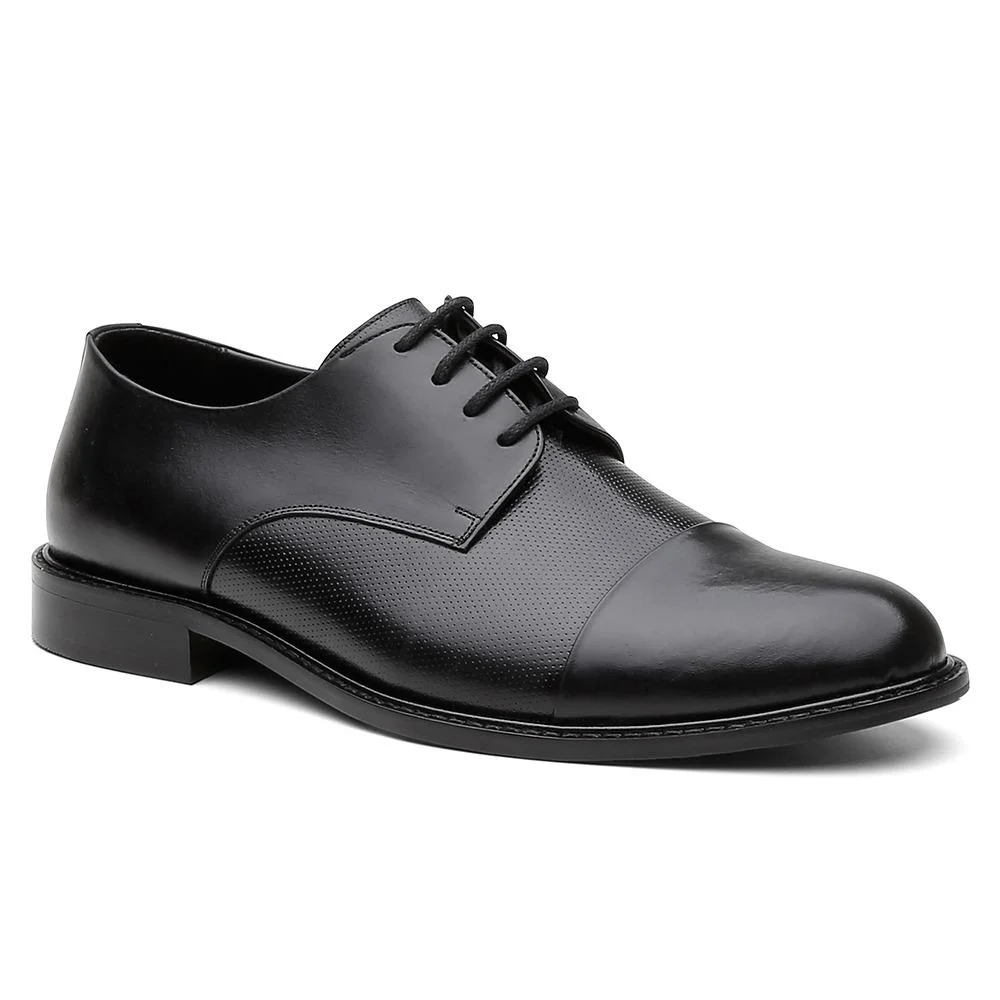Sapato Social Couro Palmilha Acolchoada Solado Borracha Preto 3