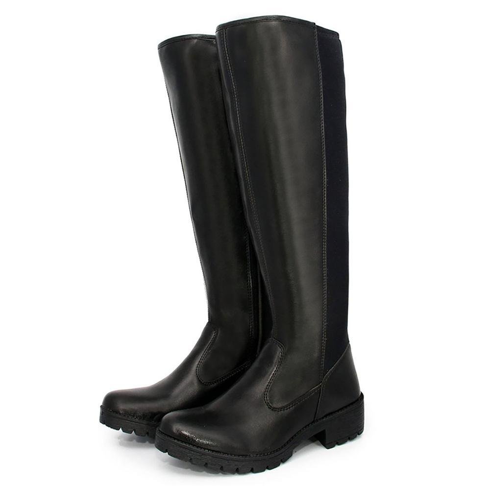 Bota Feminina Montaria Cano Alto Lady Salto Baixo Preto 3