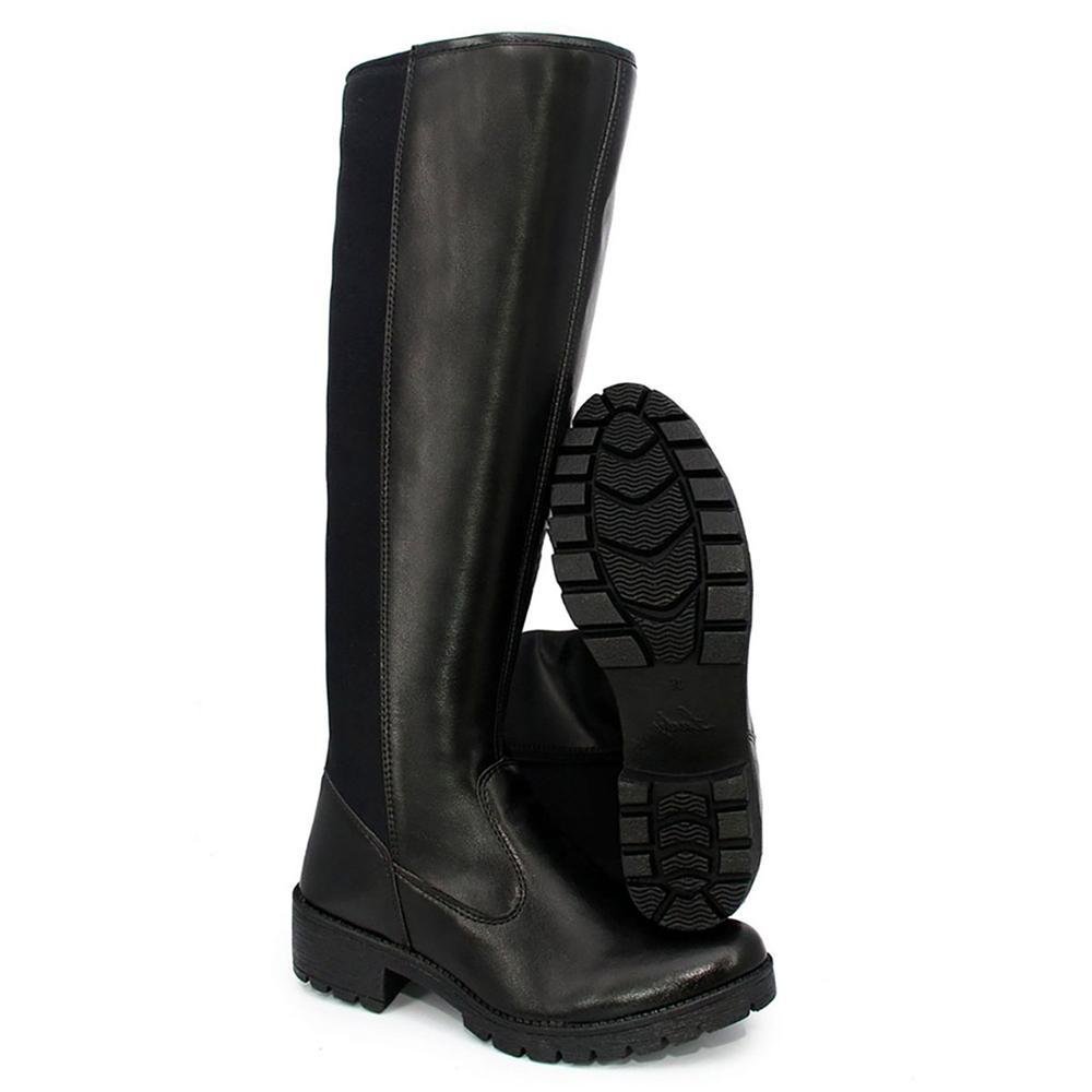 Bota Feminina Montaria Cano Alto Lady Salto Baixo Preto 4