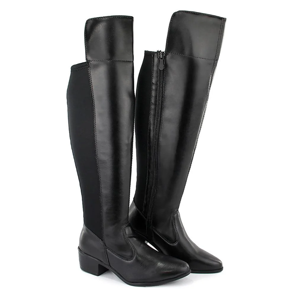 Bota Feminina Montaria Lady Salto Baixo Preto 2