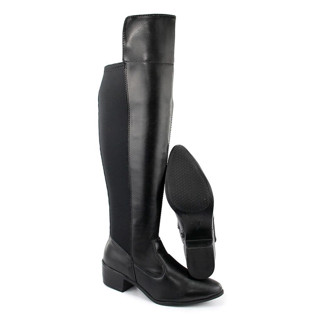 Bota Feminina Montaria Lady Salto Baixo Preto 4
