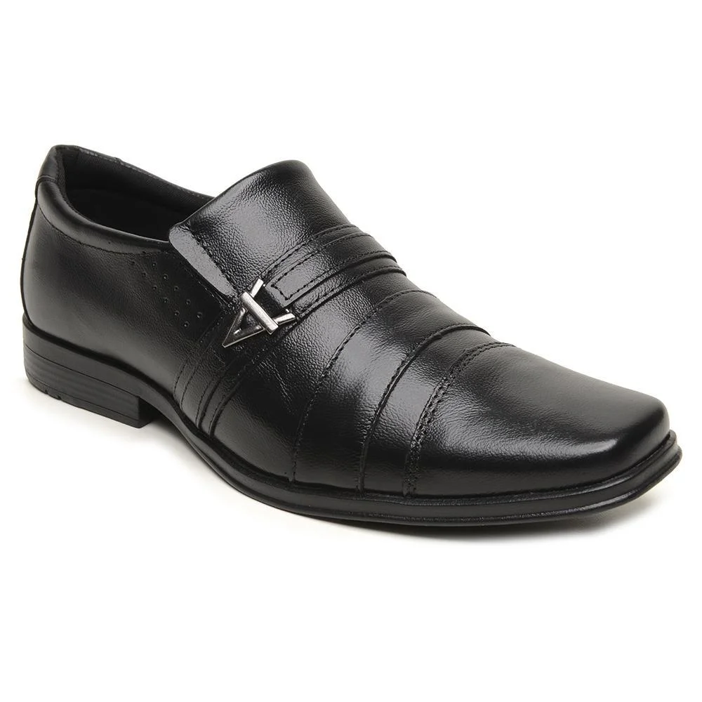 Sapato Social Masculino Sport Fino Bico Quadrado Preto 4