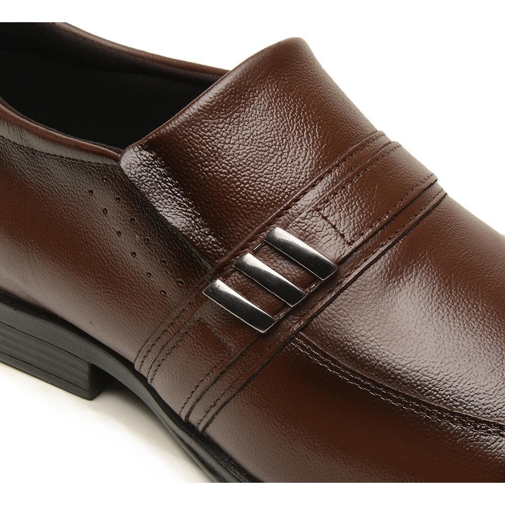 Sapato Social Masculino Sport Fino Calce Fácil Marrom Escuro 3