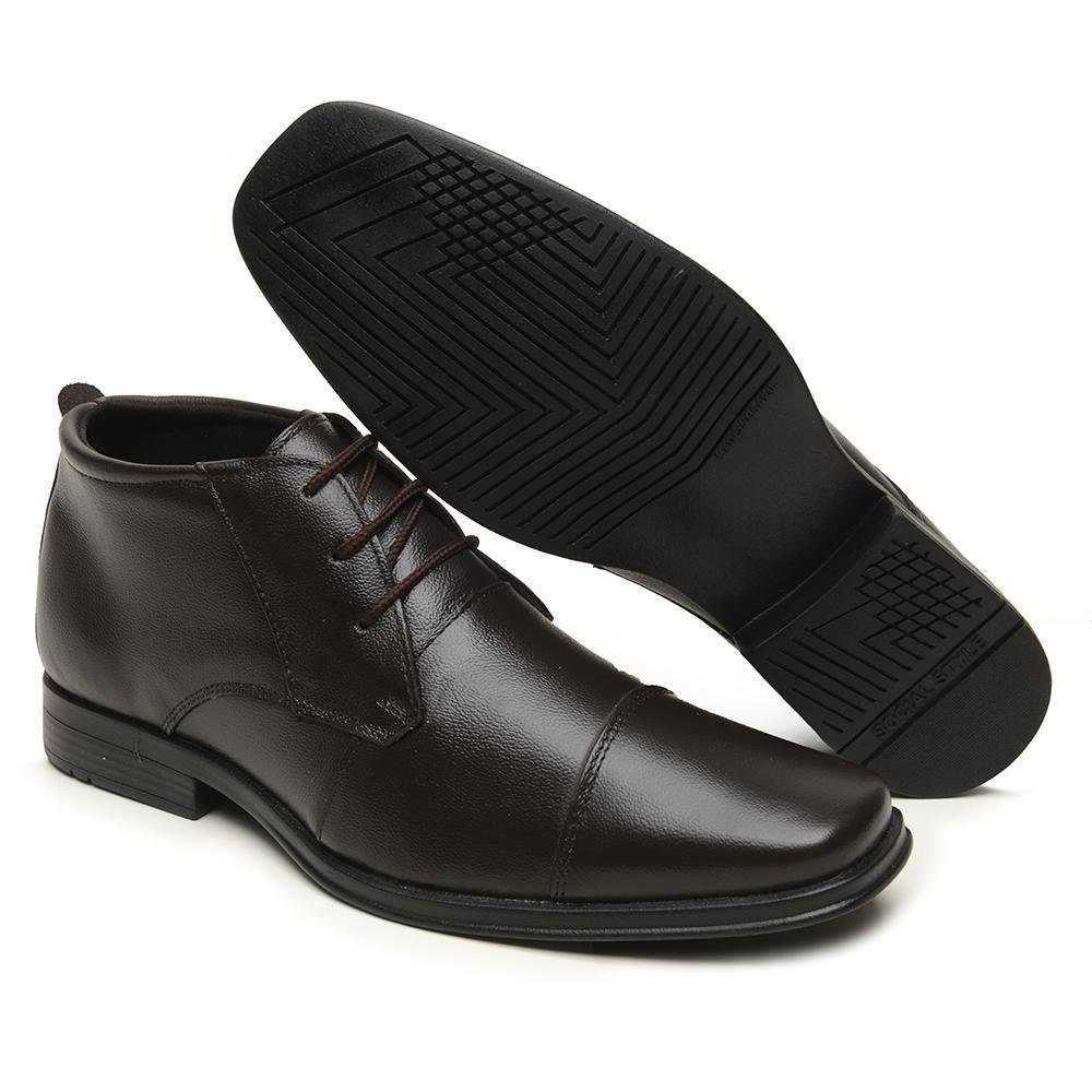 Sapato Social Masculino Sport Fino Elástico Café 5
