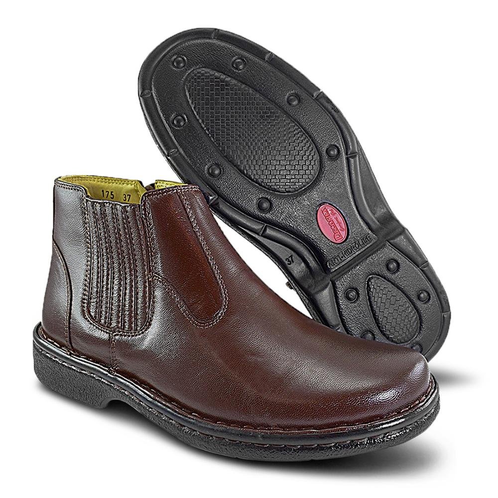 Bota Masculina Couro Confortável Marrom 2