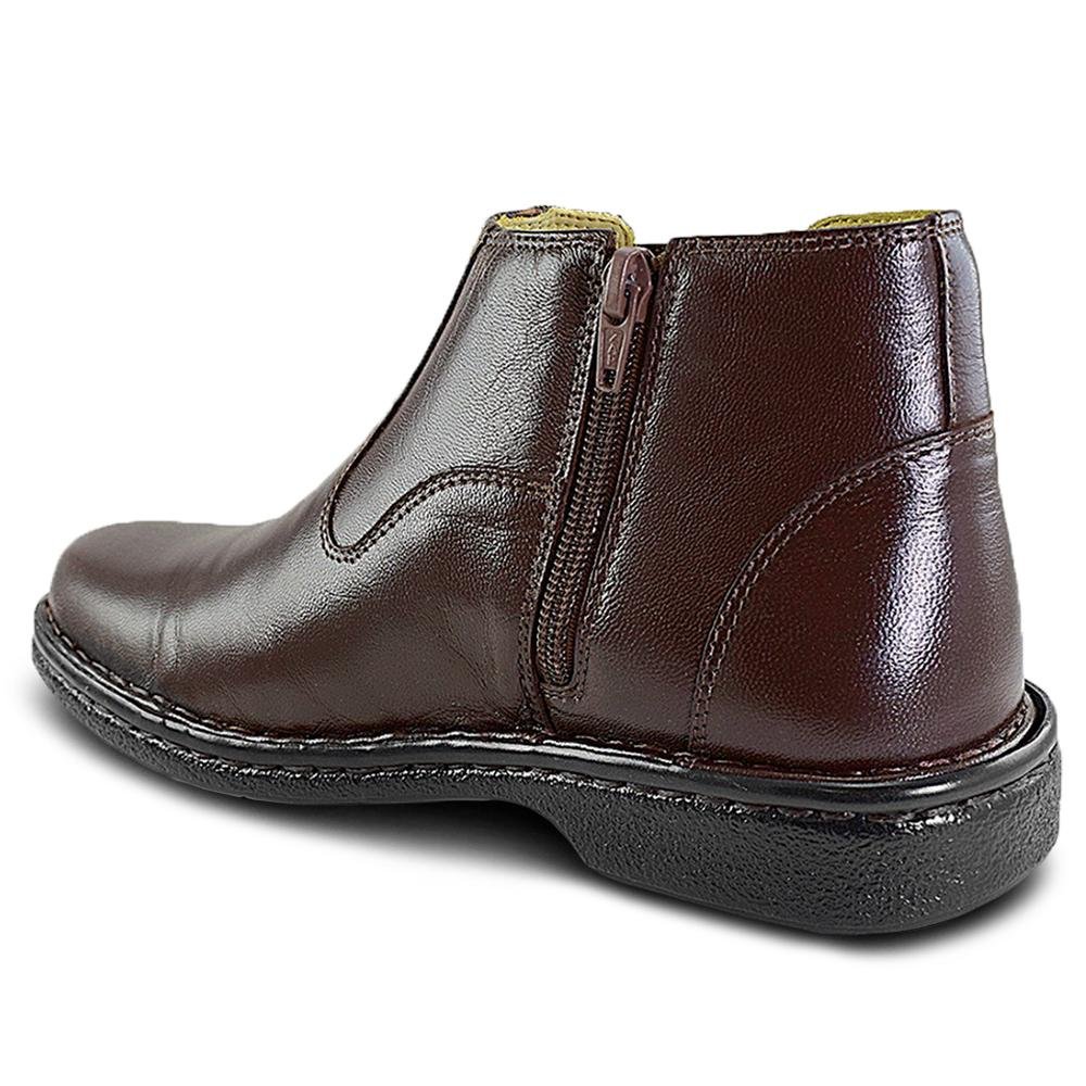 Bota Masculina Couro Confortável Marrom 3