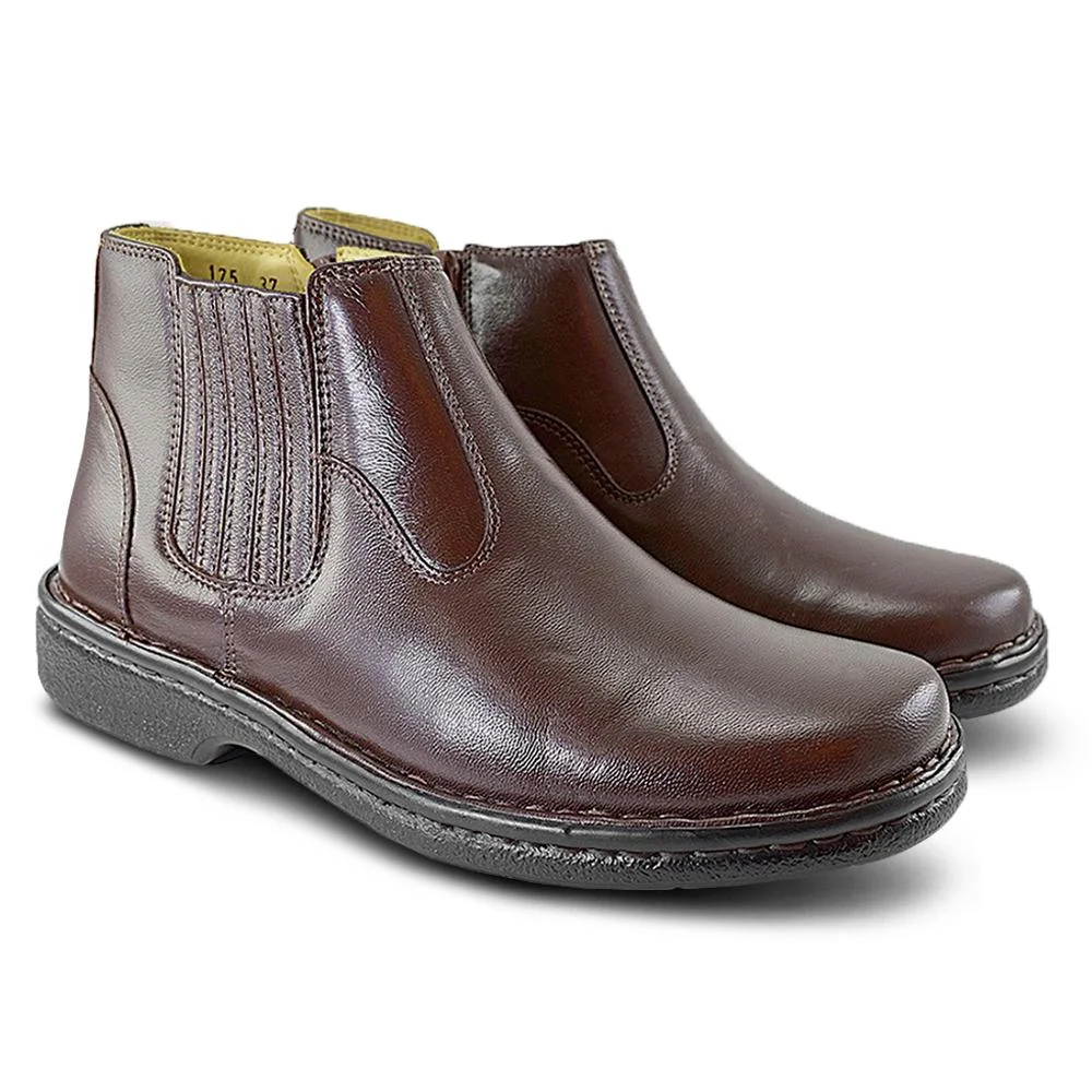 Bota Masculina Couro Confortável Marrom 4