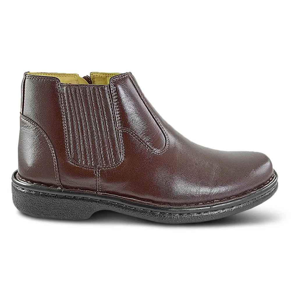 Bota Masculina Couro Confortável Marrom 5