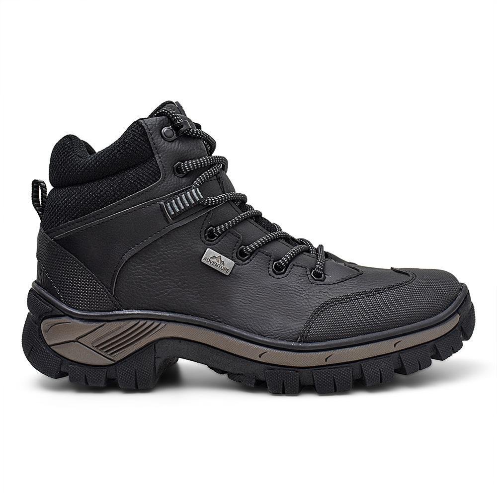 Bota Coturno Adventure Sola Costurada Confortável Preto 4