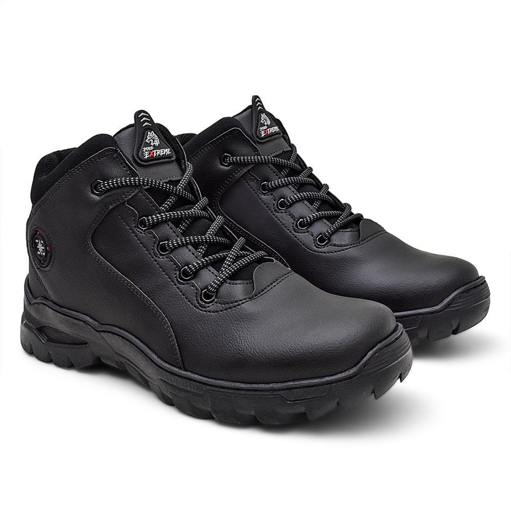 Bota Coturno Masculino Adventure Confortável Dia a Dia Preto 2