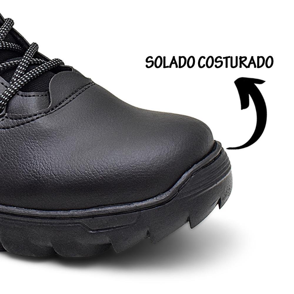 Bota Coturno Masculino Adventure Confortável Dia a Dia Preto 3