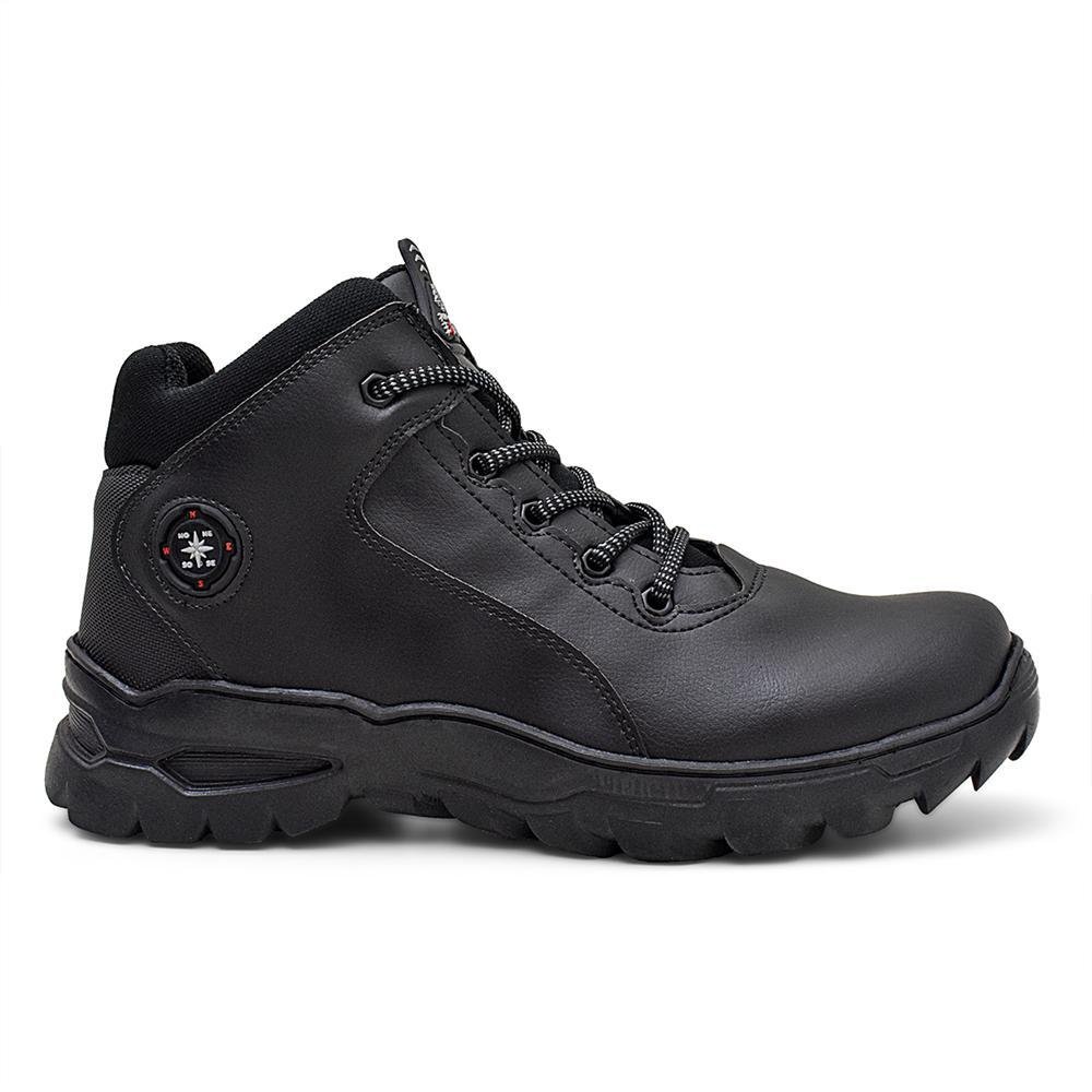 Bota Coturno Masculino Adventure Confortável Dia a Dia Preto 4
