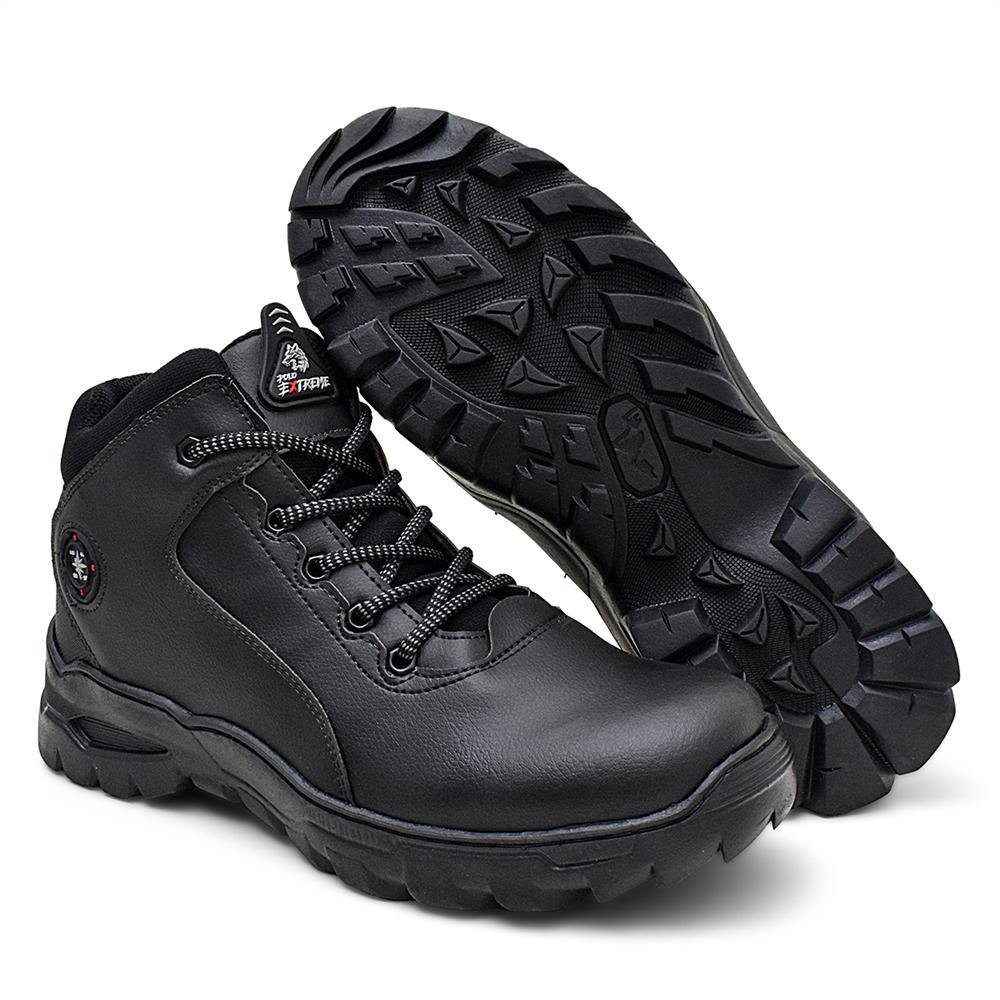 Bota Coturno Masculino Adventure Confortável Dia a Dia Preto 5