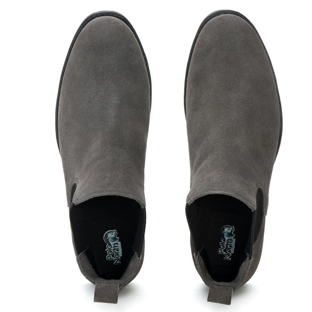 Botina Chelsea Masculina Couro Casual Confortável Cinza 3