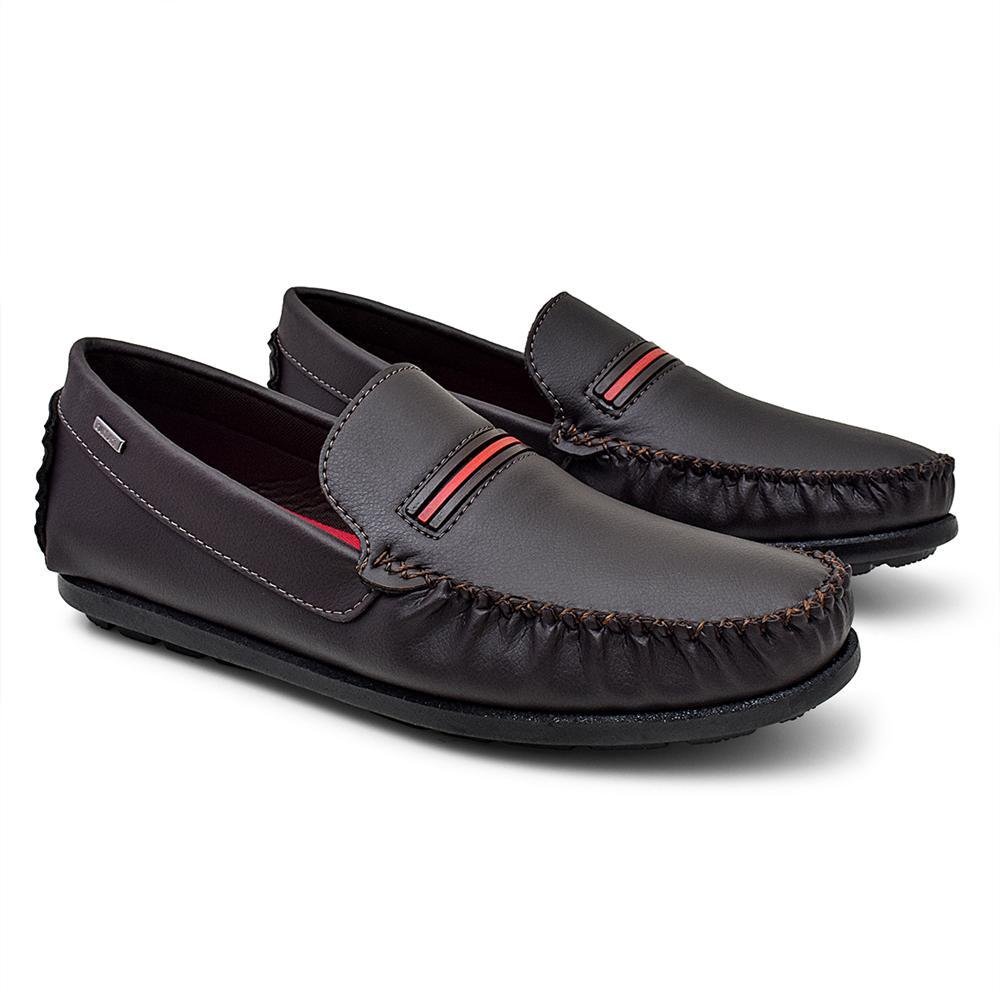 Mocassim Masculino Avilla Costurado Confortável Café 2