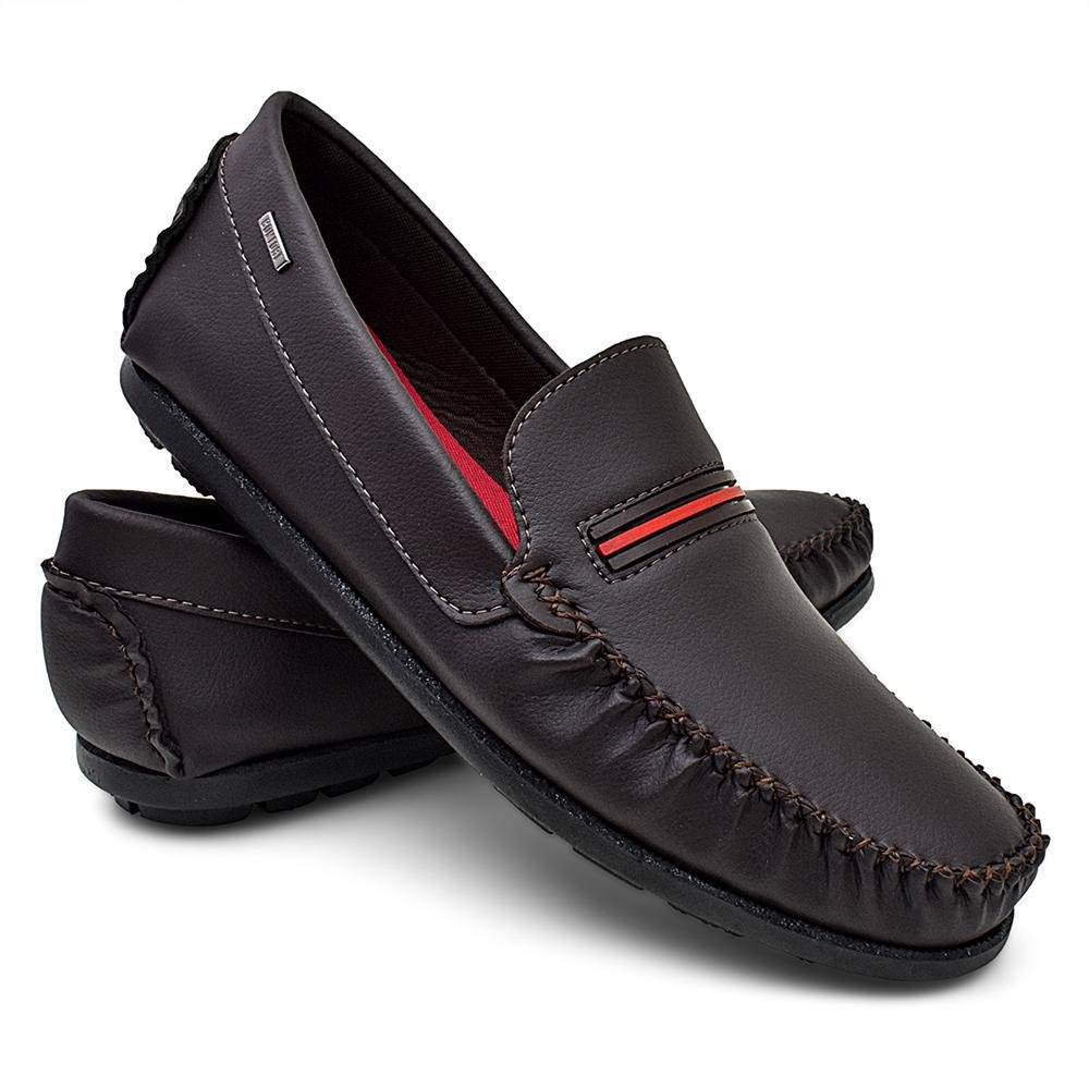 Mocassim Masculino Avilla Costurado Confortável Café 3
