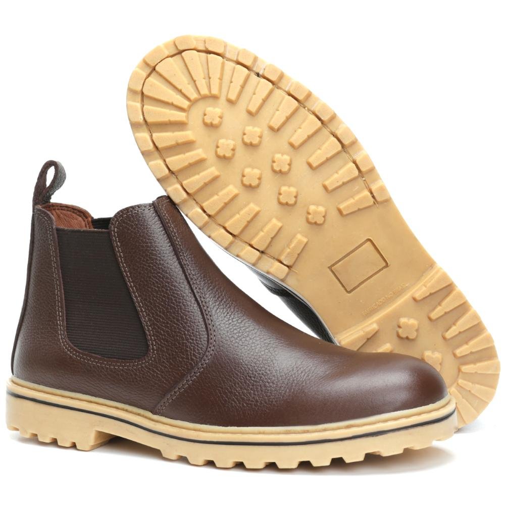 Botina Casual Masculina Couro Café 2