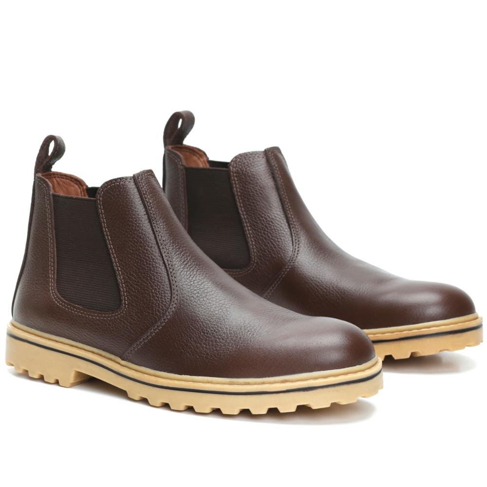 Botina Casual Masculina Couro Café 3