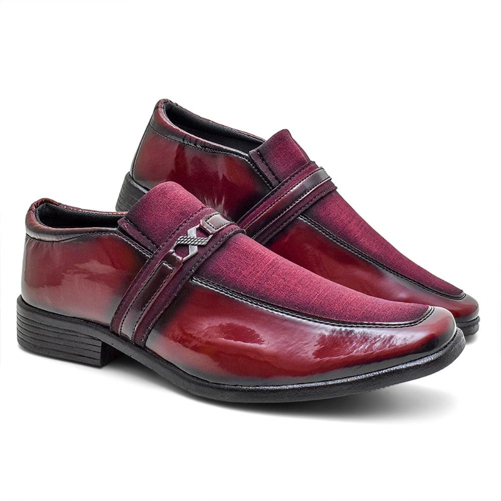 Sapato Social Masculino Soft Comfort Bordô 2