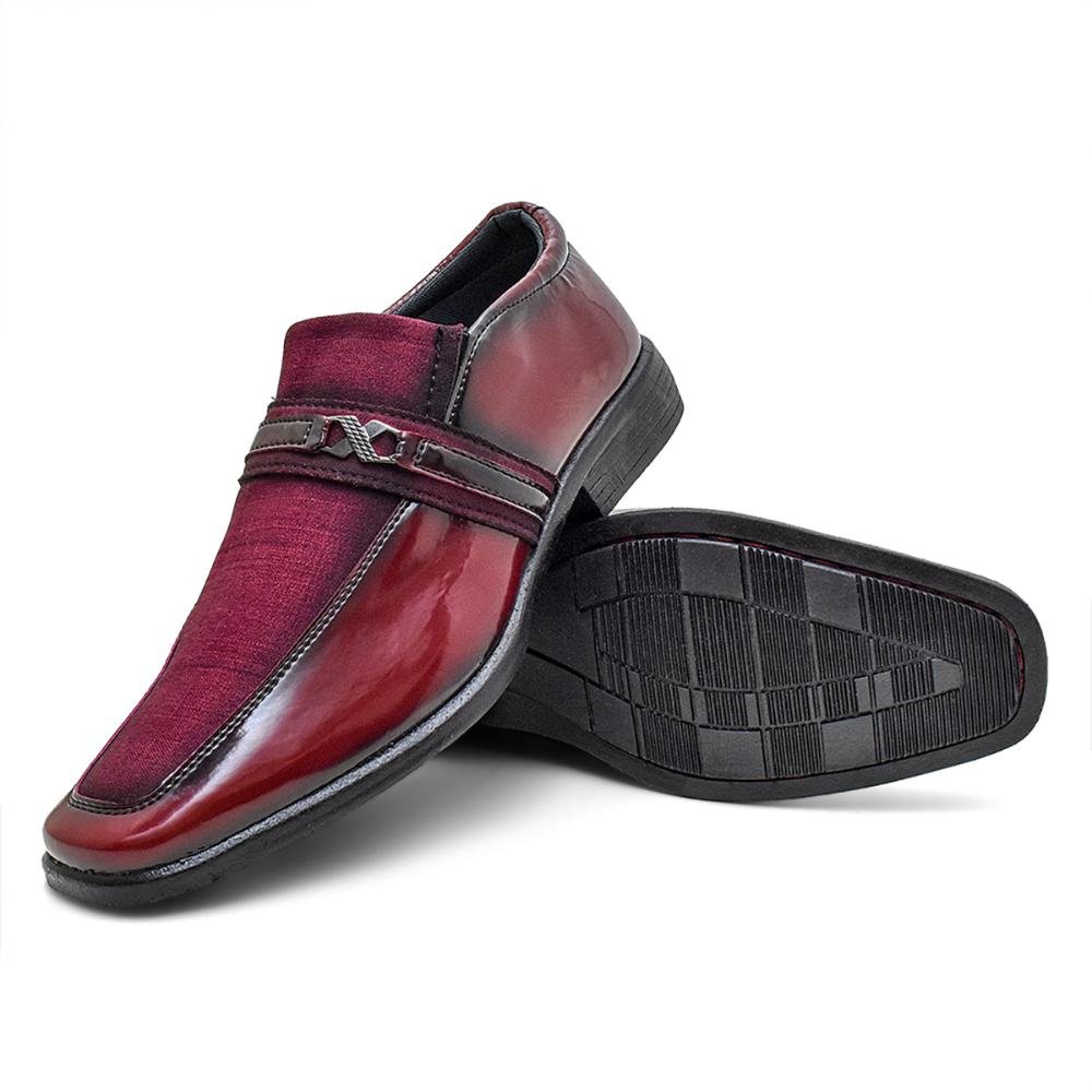 Sapato Social Masculino Soft Comfort Bordô 4