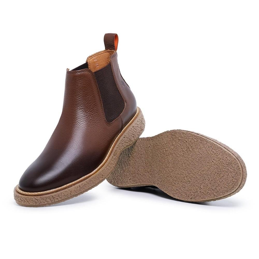 Botina Chelsea Masculina Couro Casual Conforto Marrom 2