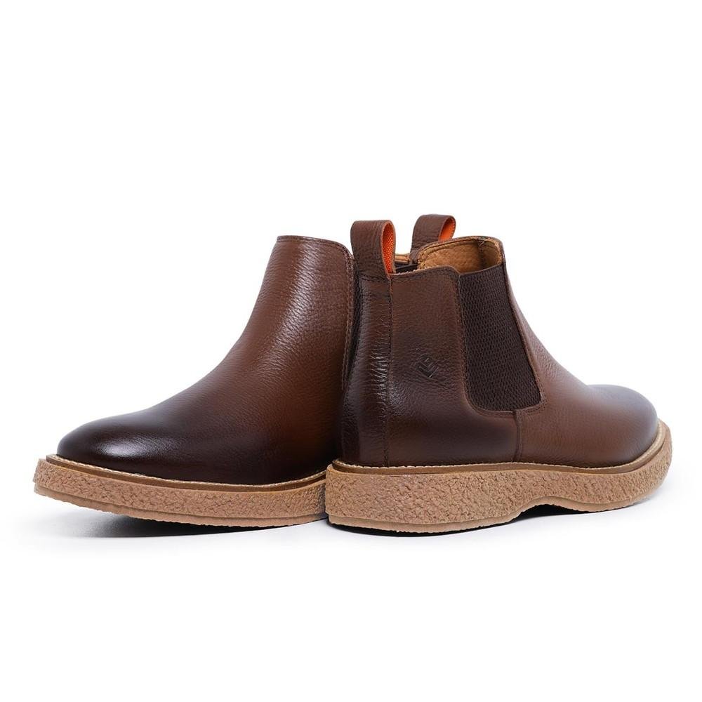 Botina Chelsea Masculina Couro Casual Conforto Marrom 3