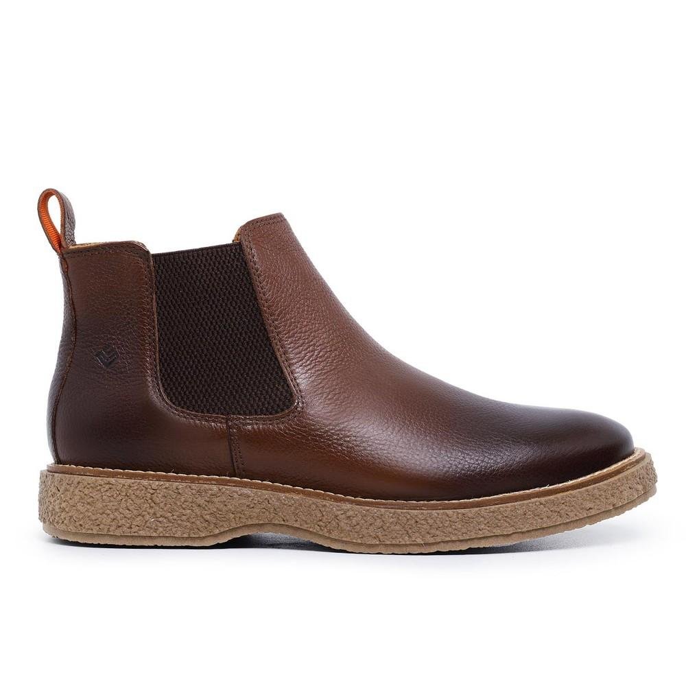 Botina Chelsea Masculina Couro Casual Conforto Marrom 4