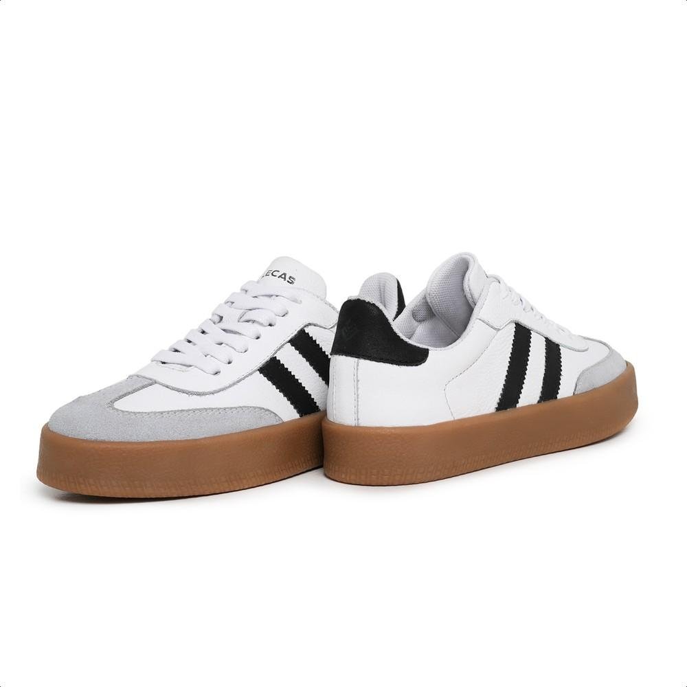 Tênis Feminino Casual Leve Conforto Cadarço Branco 2