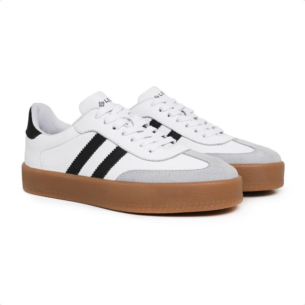 Tênis Feminino Casual Leve Conforto Cadarço Branco 3