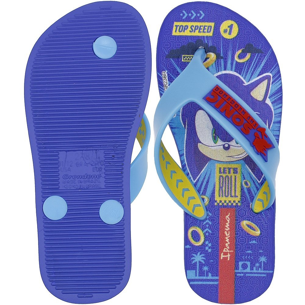 Chinelo Ipanema Infantil Menino Sonic Game 26958-At364 Azul - pittol