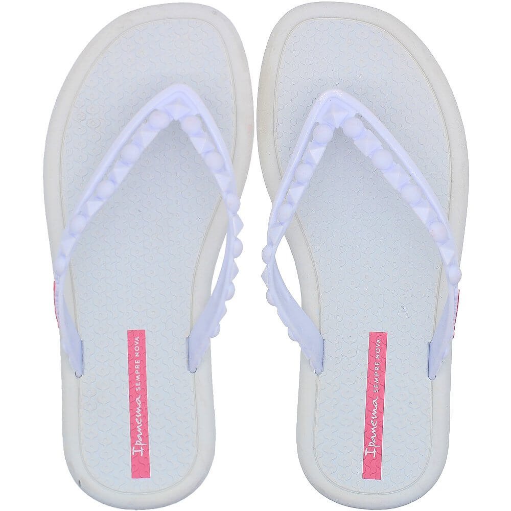 Chinelo De Dedo Ipanema Sempre Nova Tiras Com Tachas E Esferas Feminino  Branco 1