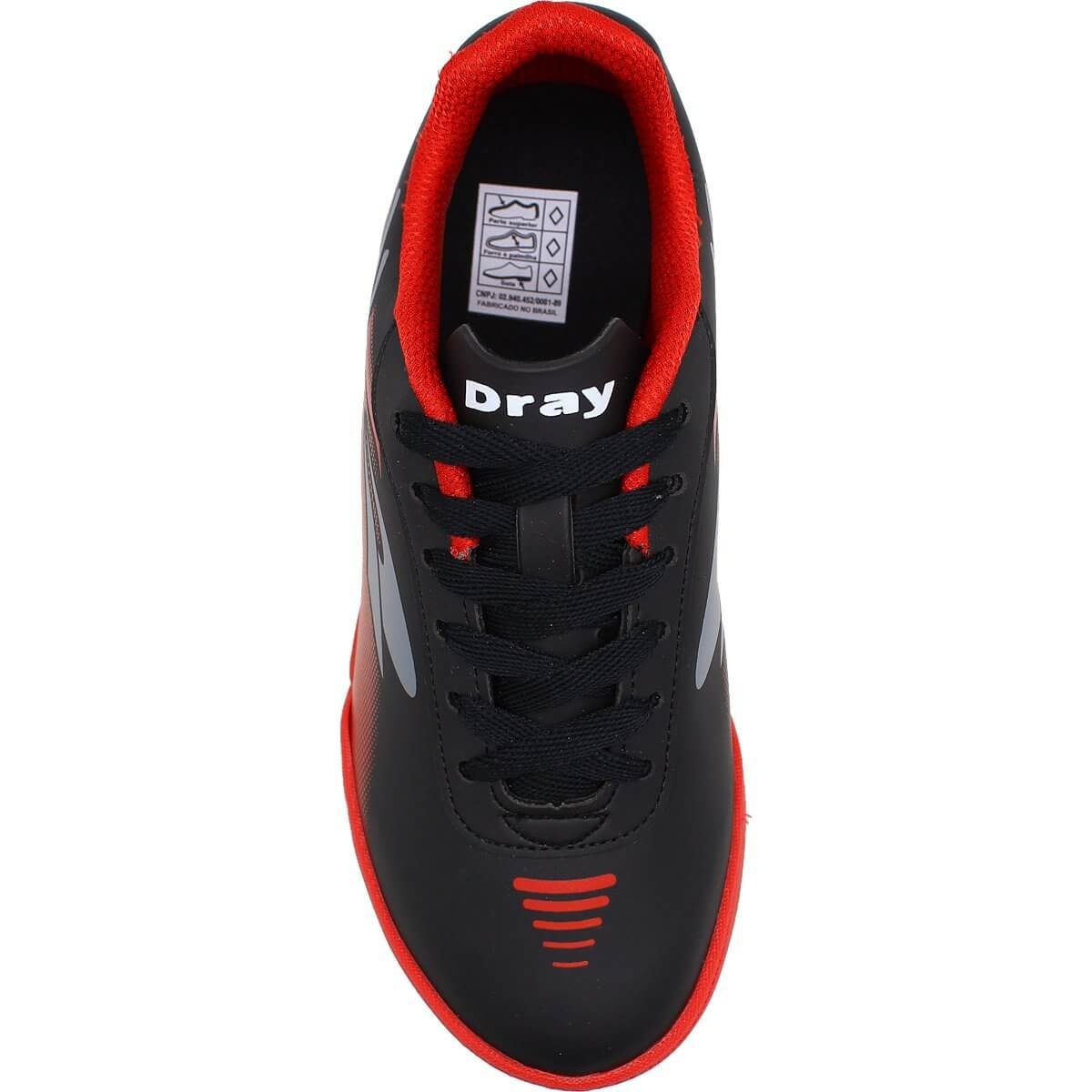 Chuteira Society Infantil Dray Spedy Cano Baixo Masculina Preto 4