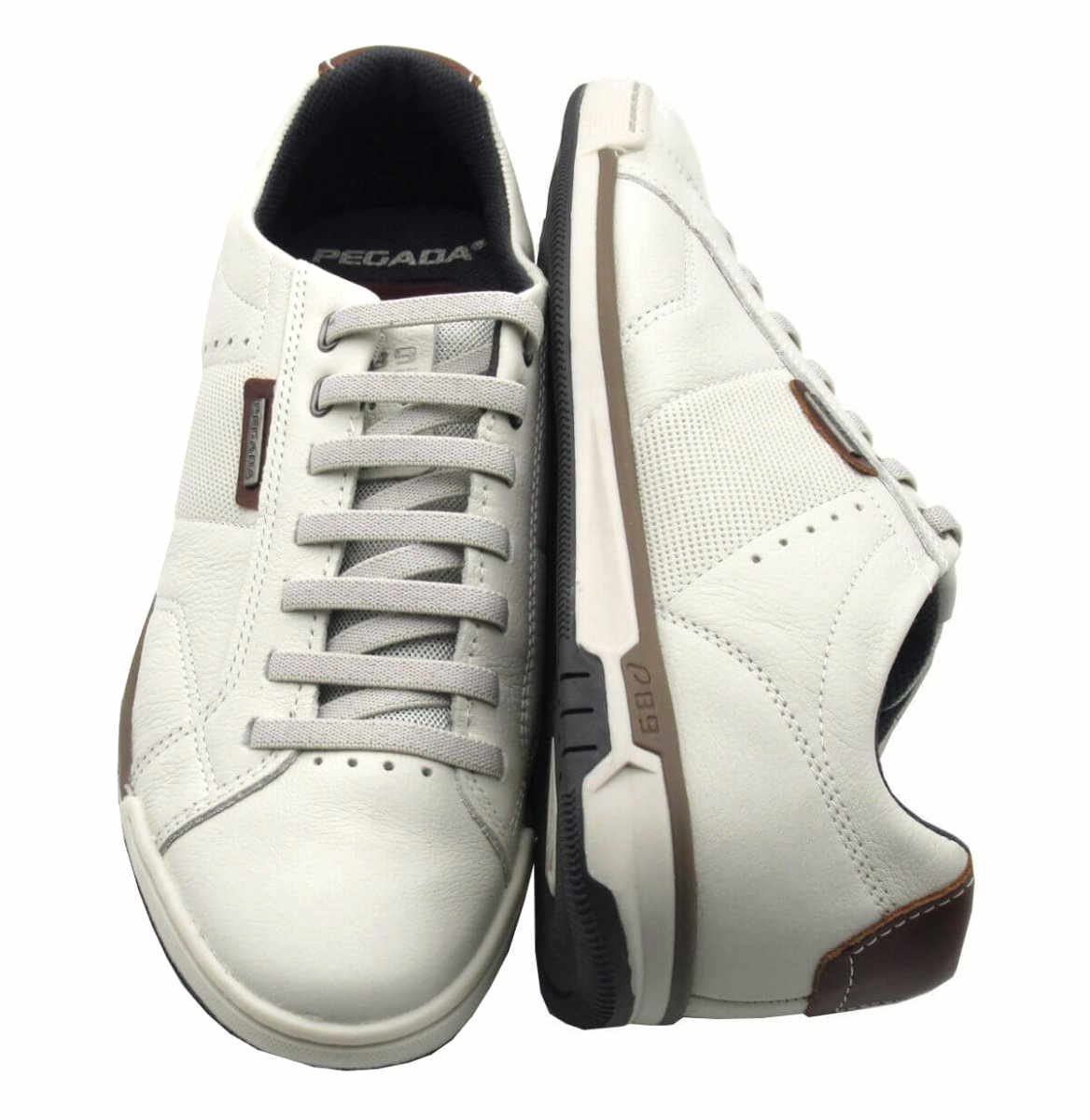 Sapatênis Pegada Masculino De Couro 119504 Bege 4