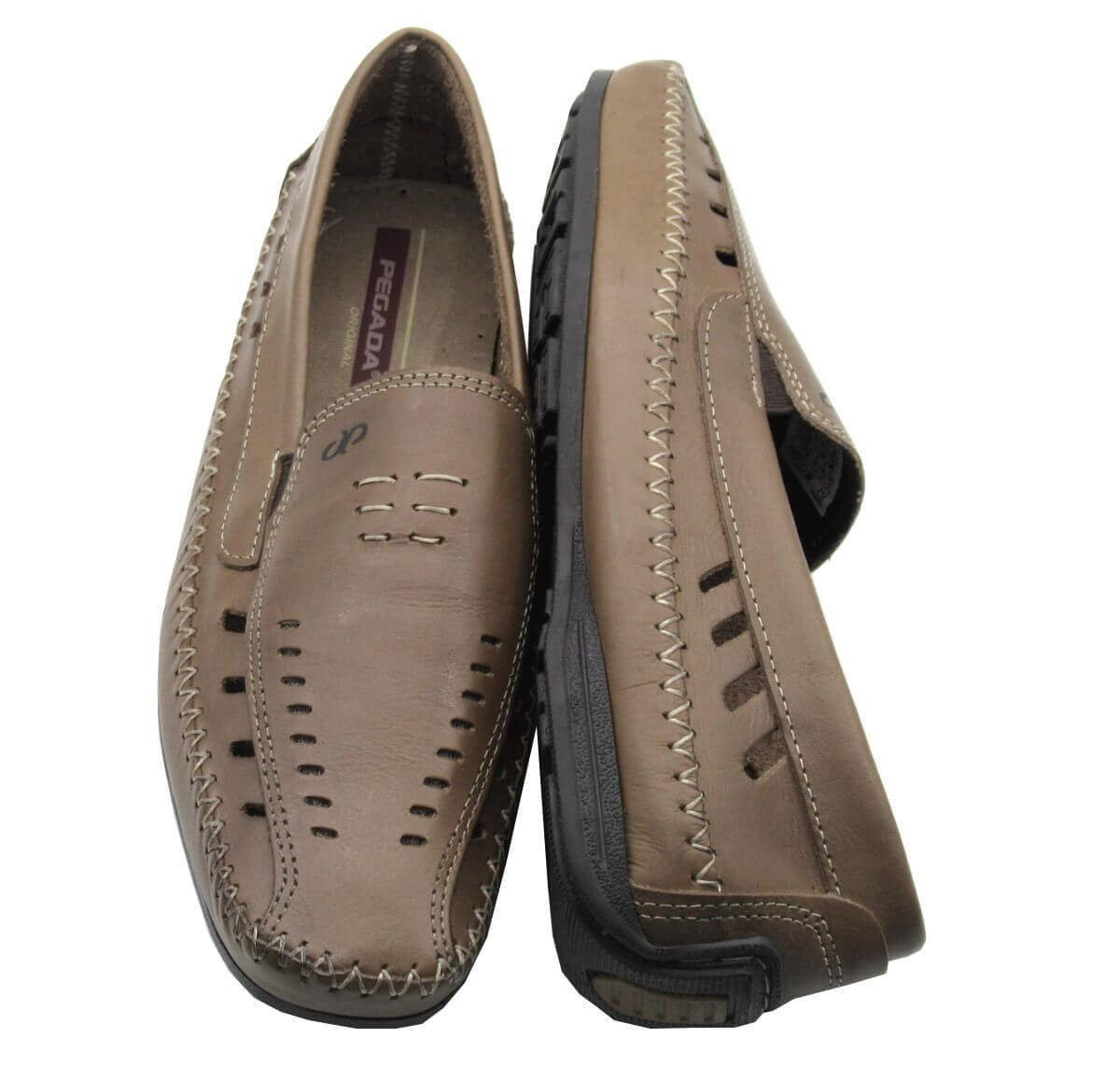 Sapato Sider Pegada 140774 Couro Vazado Bege 4