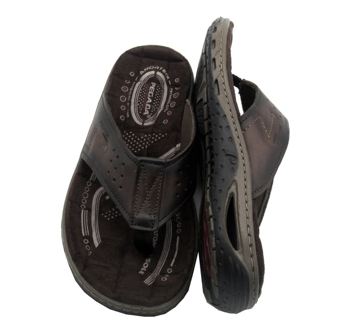 Chinelo Masculino Pegada De Dedo 131663 Couro Marrom 4