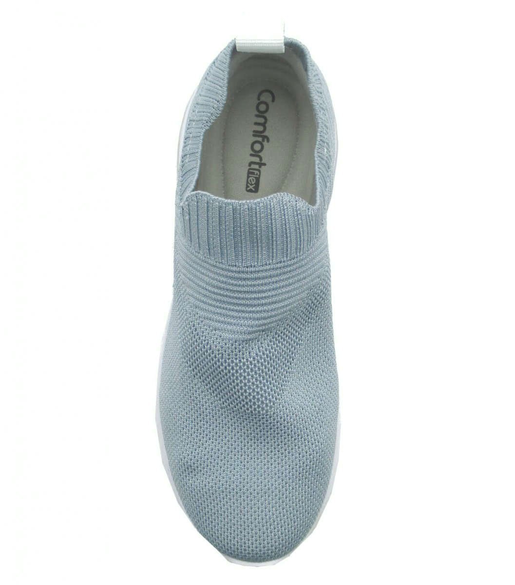 Tênis Comfortflex Feminino Malha Knit Amortecimento 2348331 Azul Claro 3