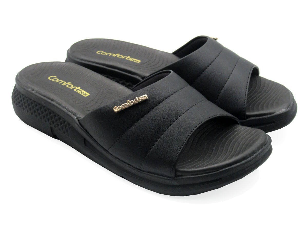 Tamanco Comfortflex Feminino Slide Flatform  2268401 Preto 2