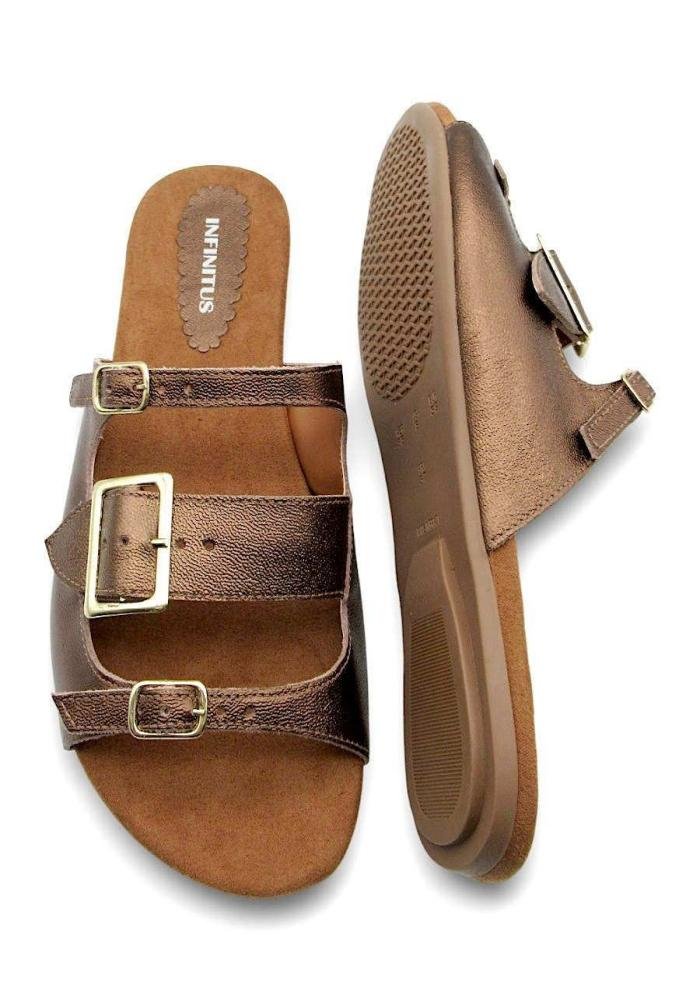 Tamanco Rasteiro Infinitus 28395 Bronze 4