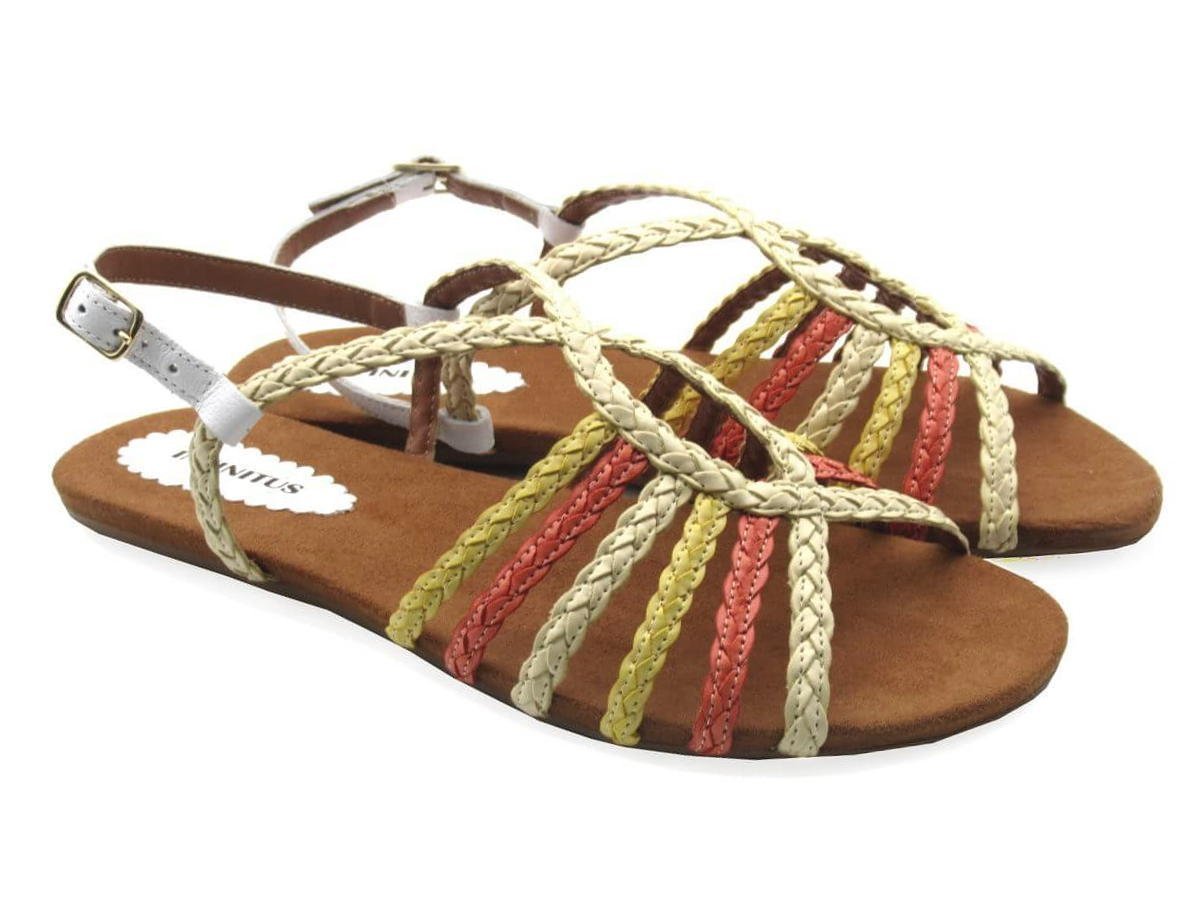 Sandália Feminina Rasteira Infinitus 28334-4 Bege 2