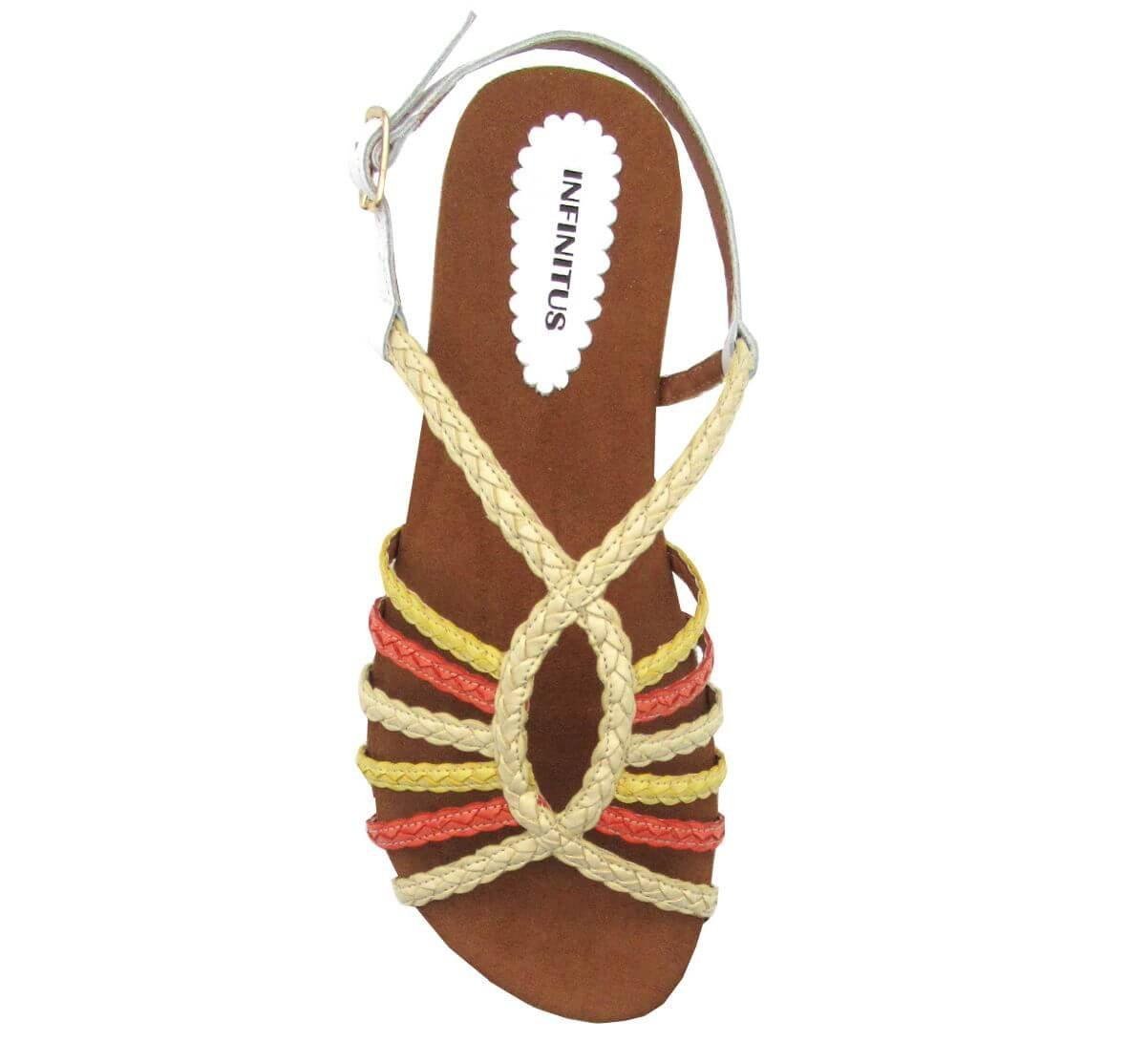 Sandália Feminina Rasteira Infinitus 28334-4 Bege 3