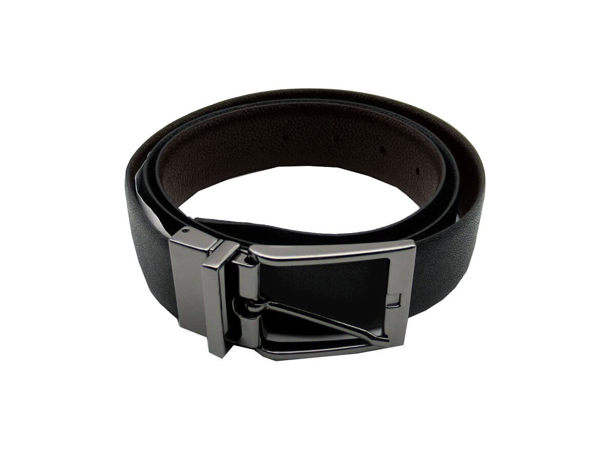 Cinto Fasolo Masculino 100% Couro Dupla Face X396147 Preto 5