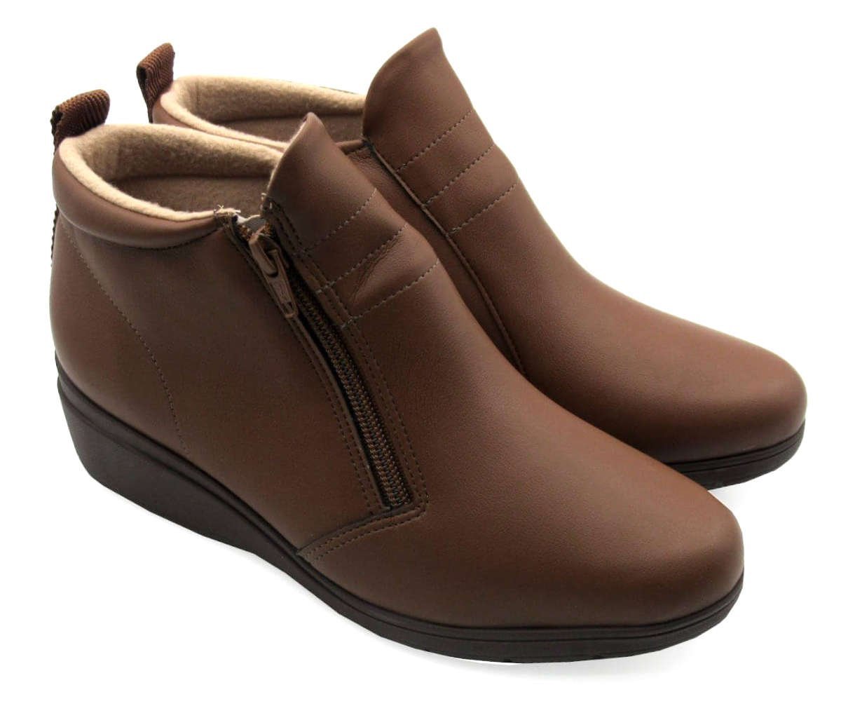 Bota Cano Curto Anabela Piccadilly 117102 Marrom 2